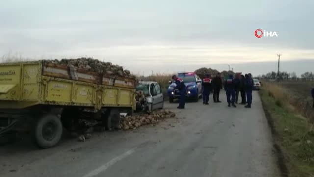 Aksaray’da Otomobil Pancar Yüklü Römorka Çarptı: 1 Ölü