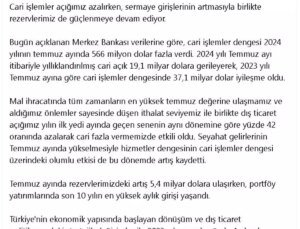 Cari Açığın Ulusal Gelire Oranı Düşecek
