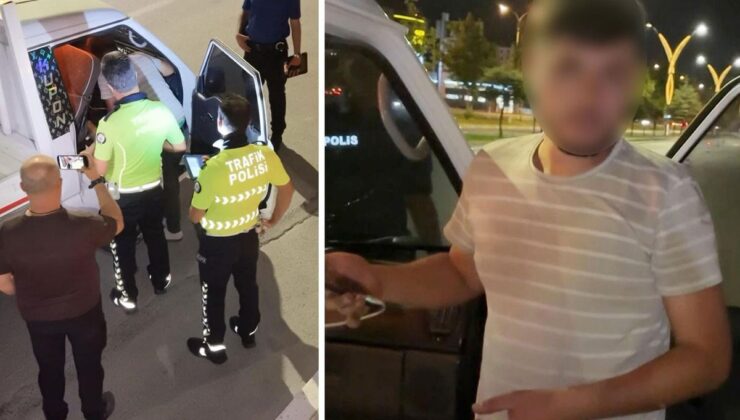Alkollü ve ehliyetsiz şoförün “Aracım arızalandı” oyununu polis bozdu